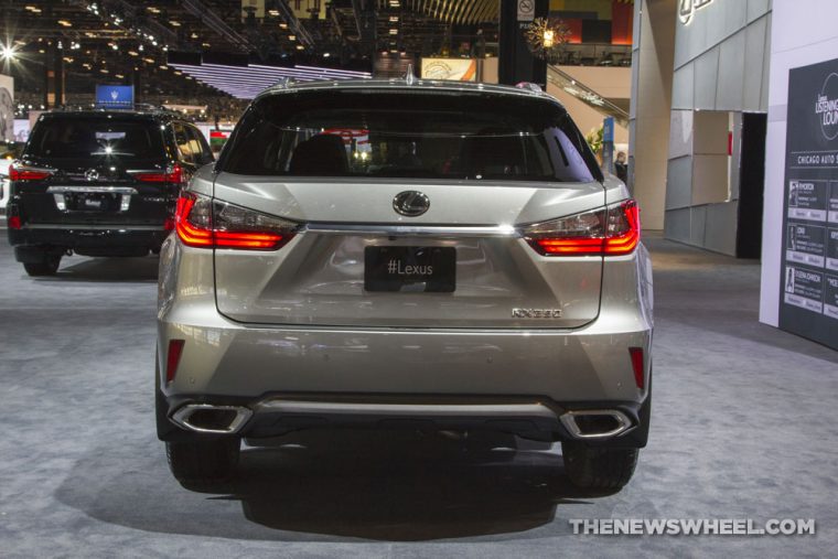 2017 Lexus RX 350 silver SUV on display Chicago Auto Show