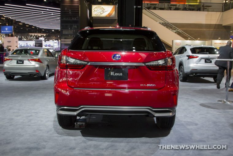 2017 Lexus RX 450h red SUV on display Chicago Auto Show