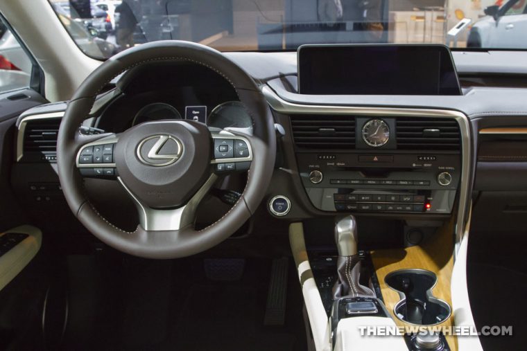 2017 Lexus RX 450h red SUV on display Chicago Auto Show