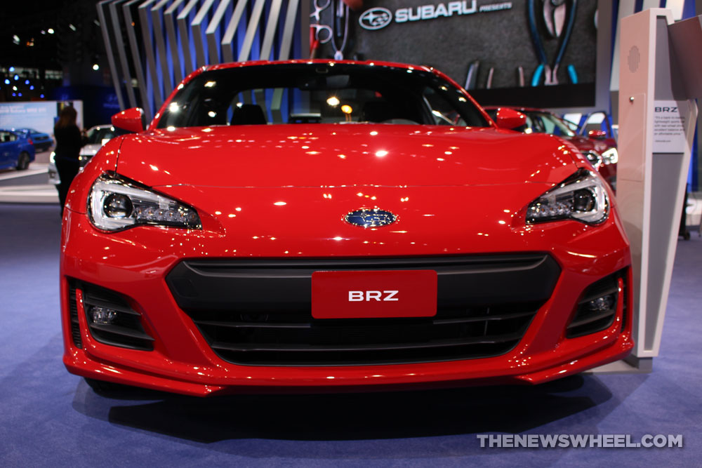 2017 Subaru BRZ Limited red car on display Chicago Auto Show