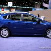 2017 Subaru Impreza 2.0i Premium blue hatchback car on display Chicago Auto Show