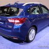 2017 Subaru Impreza 2.0i Premium blue hatchback car on display Chicago Auto Show