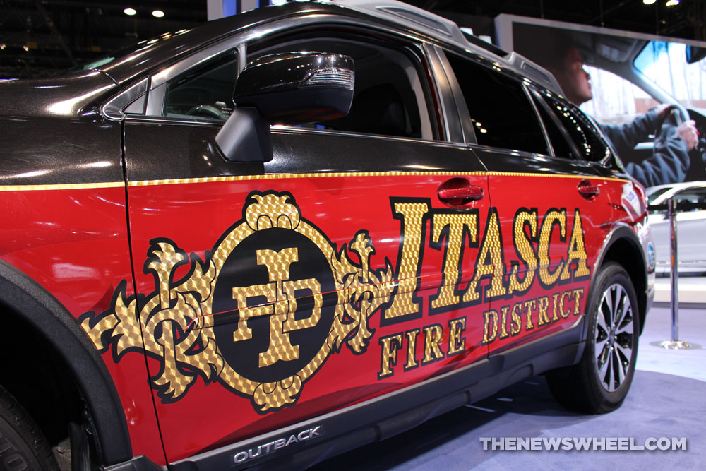 2017 Subaru Outback Itasca Fire Department SUV on display Chicago Auto Show