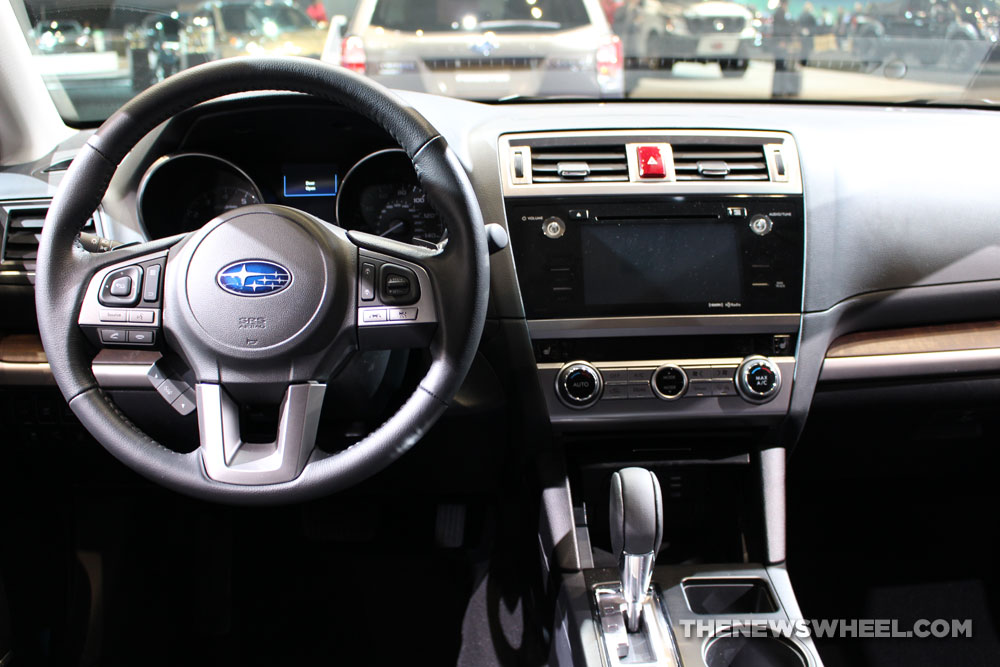 2017 Subaru Outback Limited gray SUV on display Chicago Auto Show