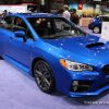 2017 Subaru WRX Limited blue sedan car on display Chicago Auto Show