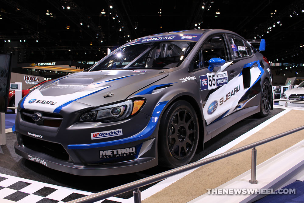 2017 Subaru WRX Rally gray sedan car on display Chicago Auto Show