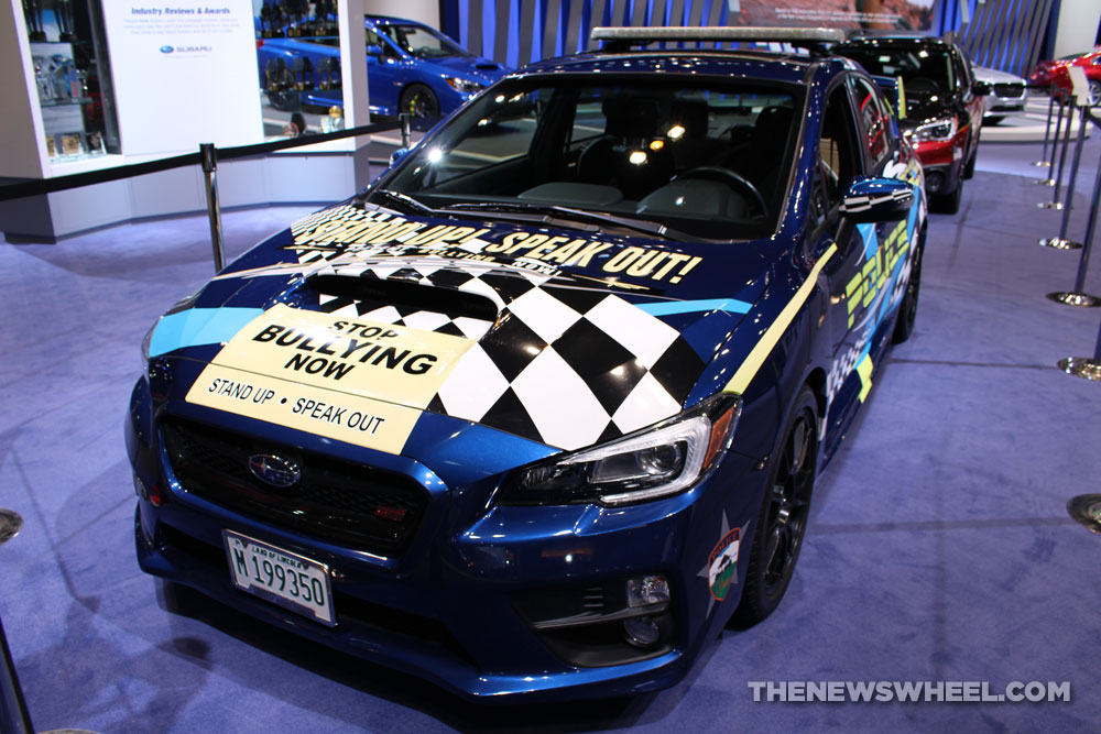 2017 Subaru WRX STI anti-bullying sedan car on display Chicago Auto Show