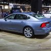 2017 Volvo S90 blue sedan car on display Chicago Auto Show