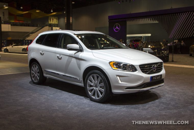 2017 Volvo XC60 white SUV on display Chicago Auto Show