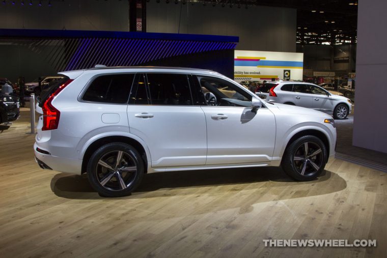 2017 Volvo XC90 white SUV on display Chicago Auto Show