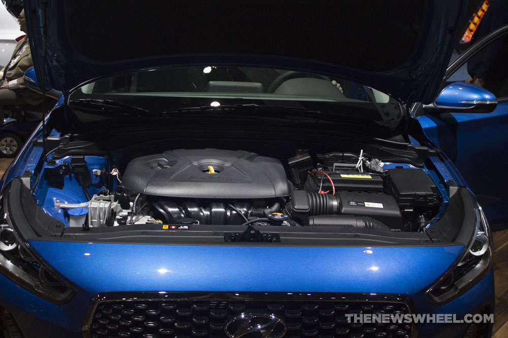 2018 Hyundai Elantra GT blue car reveal Chicago Auto Show engine