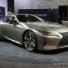 2018 Lexus LC 500 silver sedan car on display Chicago Auto Show