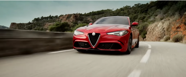 The 2017 Alfa Romeo Giulia on the move