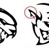 Dodge Hellcat Demon logo design similarities Ears