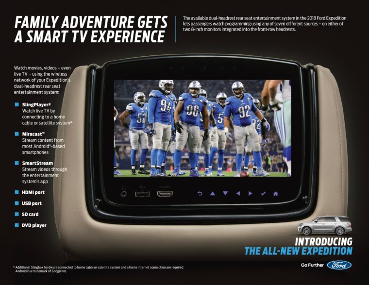 Ford Expedition Smart TV fact sheet