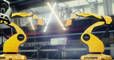 Hyundai i30 car commercial dueling factory robots in love lightsabers