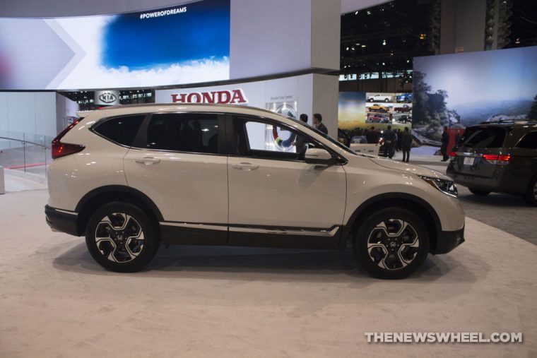 The 2017 Honda CR-V has a starting MSRP of $24,045 and earns up to 32 mpg on the highway