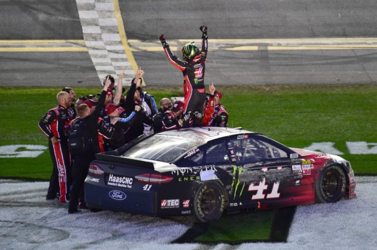 Kurt Busch drove his No. 41 Ford Fusion racecar to victory in the 59th Daytona 500