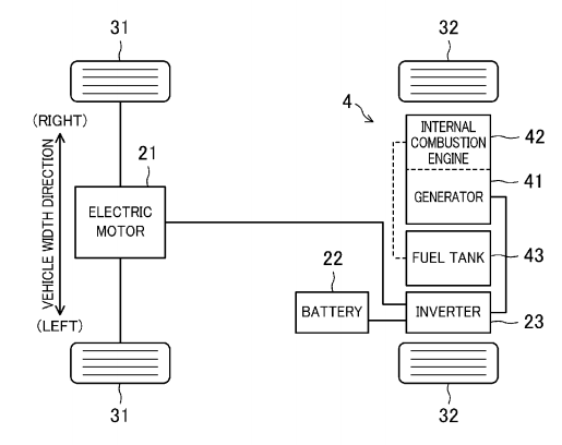 Mazda range-extended EV patent drawing