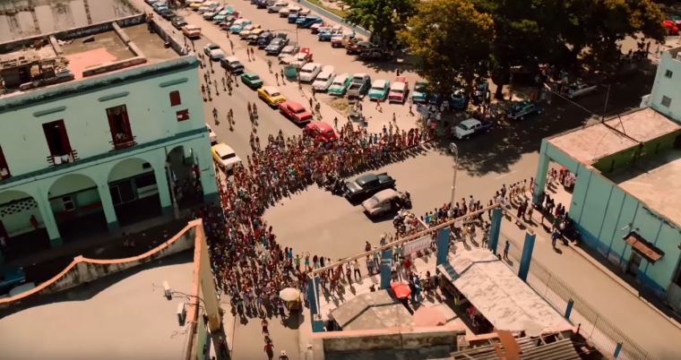 Overhead Race Shot in Hey Ma Music Video