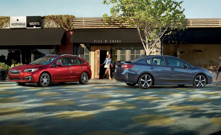 2017-Subaru-Impreza-Red-Hatchback-Gray-Sedan