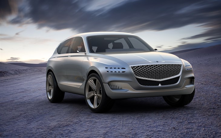 Genesis GV80 Concept SUV New York Auto Show 2017 debut reveal press conference fuel cell photo