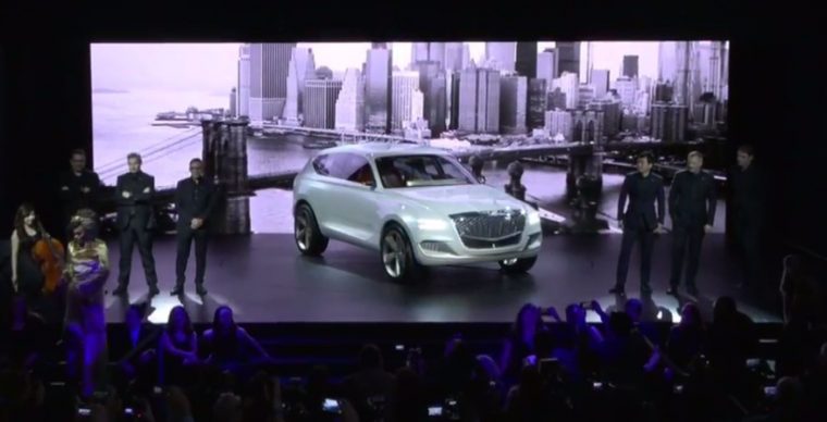 Genesis GV80 Concept SUV New York Auto Show 2017 debut reveal press conference fuel cell show