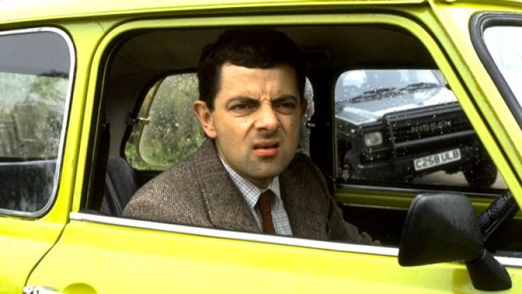 Mr Bean driving british car tv show funny terms tiny vehicle