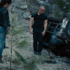 Toretto looks at his crashed car