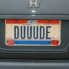 Vanity License Plate Dude