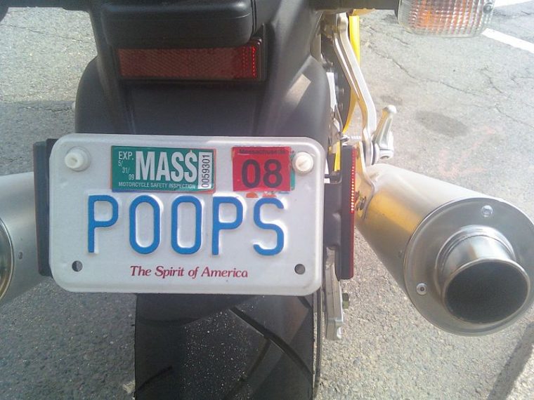 Funny vanity license plate