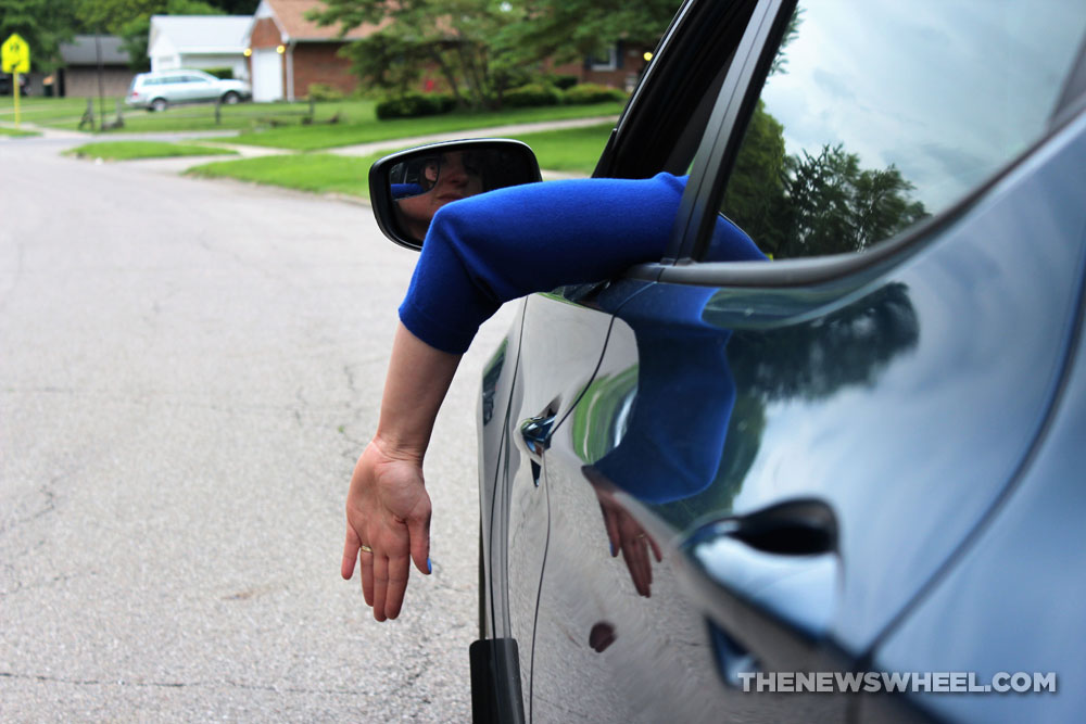 Driving hand signals guide stop slow