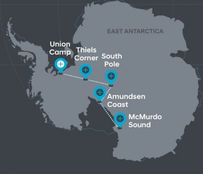 Hyundai Santa Fe Antarctica Patrick Bergel Shakleton journey route map