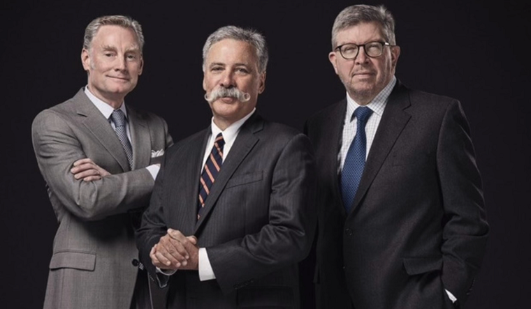 Sean Bratches, Chase Carey, and Ross Brawn