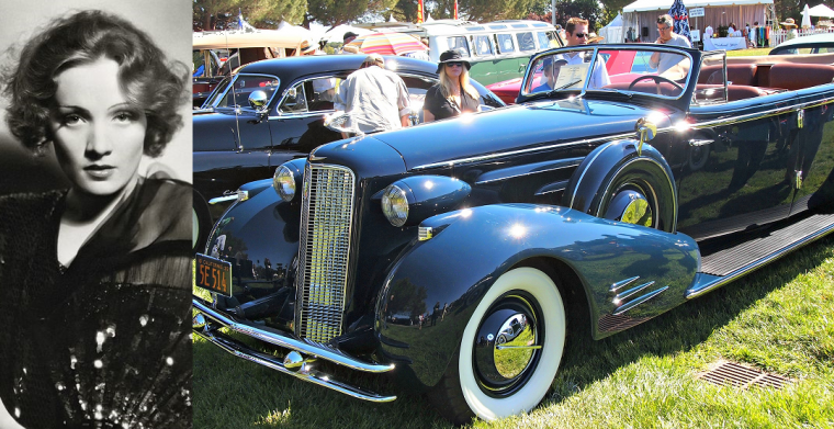 Marlene-Dietrich-1934-Cadillac-v16-Cabriolet-black