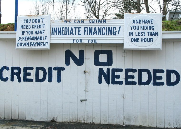 No Credit Needed sign