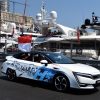 Prince Albert of Monaco drives the Honda Clarity Fuel Cell in lap of honour at Formula 1 Grand Prix de Monaco 2017