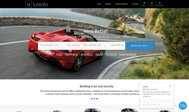 lurento luxury car rental europe