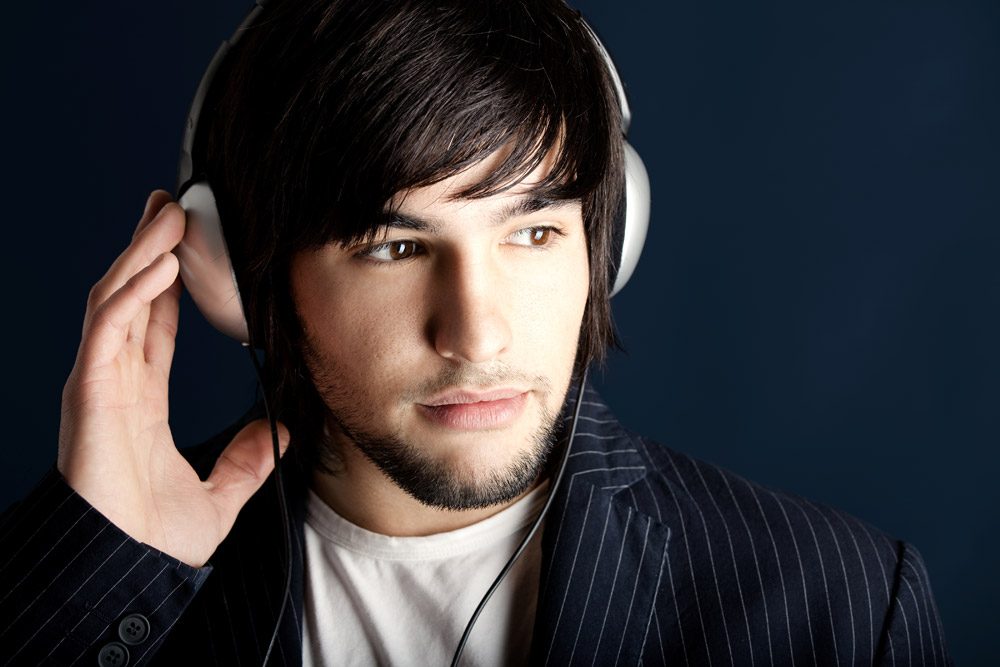 man wearing Headphones