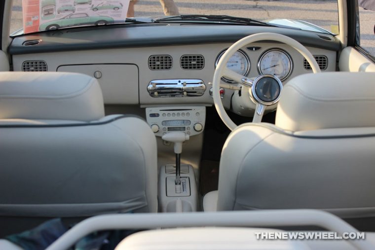 1991 Nissan Figaro retro compact car rare classic car convertible spotlight pictures (1)