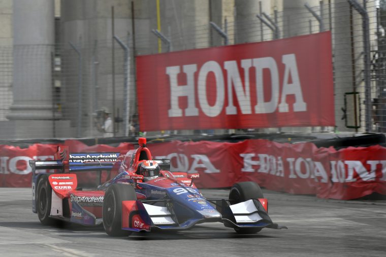 Alexander Rossi led the way for Honda Sunday at the Honda Indy Toronto, finishing second in the Verizon IndyCar Series race on the Exhibition Place temporary street circuit.