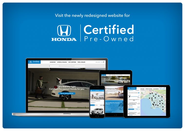 Honda Debuts New Website for Certified Pre-Owned Vehicles Offering Shoppers Refined Search Capability and a Seamless User Experience