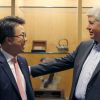 Michigan Governor Rick Snyder with LG Electronics USA Senior VP Ken Chang