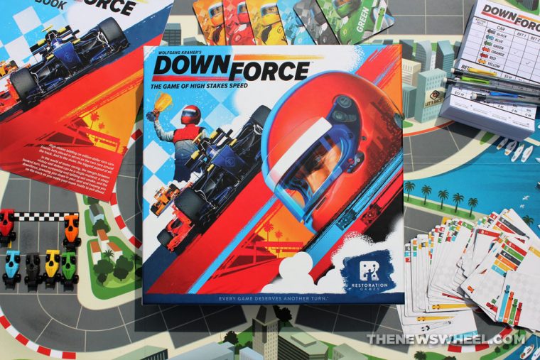 Downforce car racing board game review Restoration Games Wolfgang Kramer buy