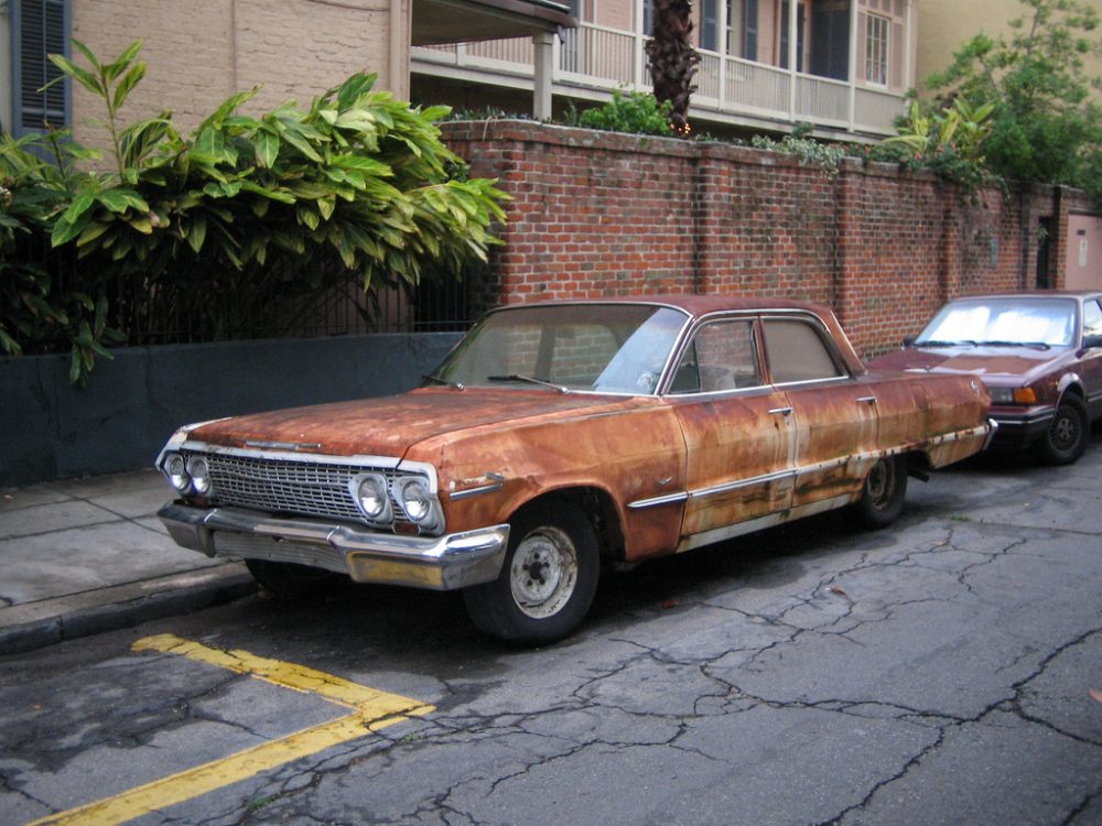 rusted car weird dumb car trends fads modifications rust paint fake