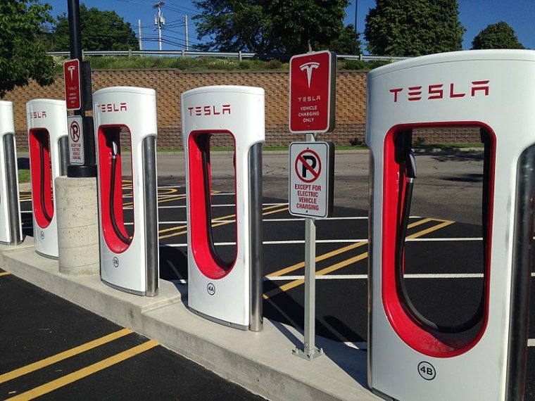 Tesla supercharging station