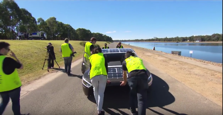 violet solar-powered car