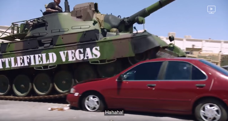 Marshawn Lynch Beast Mode No Script Tank Crushing Car