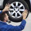 mechanic changing tire