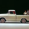 1955 Chevrolet 3100 Series Cameo Carrier half-ton pickup with 265-cubic-inch (4.3L) V-8 engine, rated at 180 horsepower and 260 lb-ft of torque.